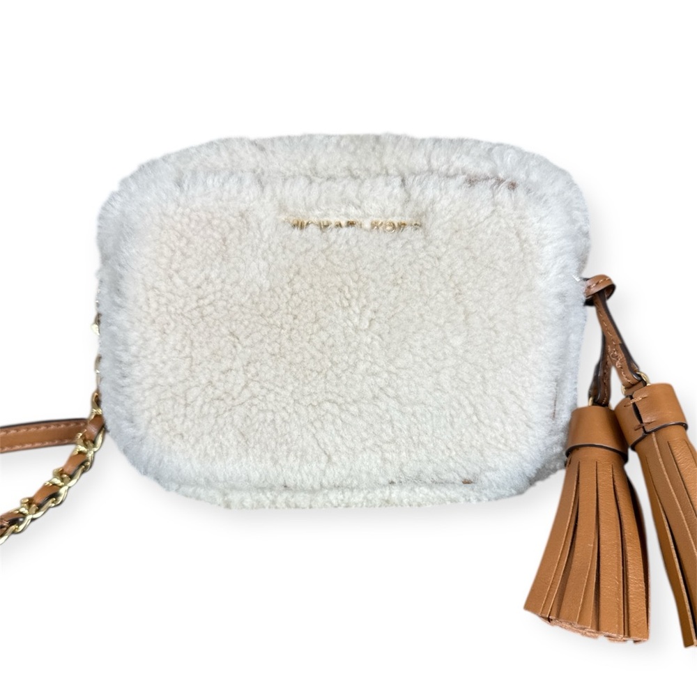 Michael Kors Shearling Leather Trim Mini Crossbody Bag